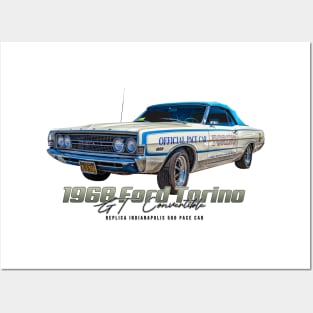 1968 Ford Torino GT Convertible Replica Indianapolis 500 Pace Car Posters and Art